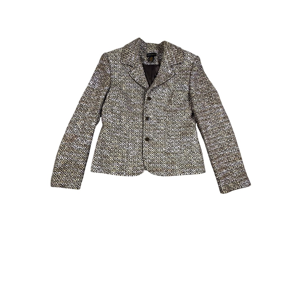Grace Dane Lewis Tweed Blazer Jacket Brown Career‎ Business Wool Women Sz 10